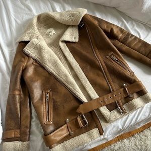 Avec Les Filles • Like New • Brown Faux Shearling Jacket